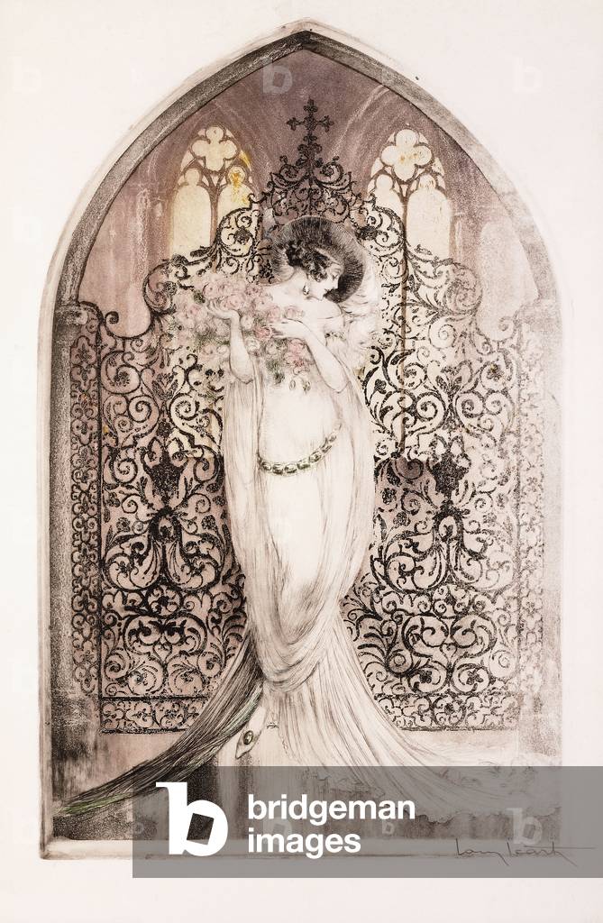 Tosca 1928 by Louis Icart, b/w