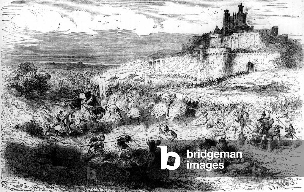 la bataille de Béziers (France) 21 juillet 1209 menée par Simon de Montfort lors de sa croisade contre les Alb