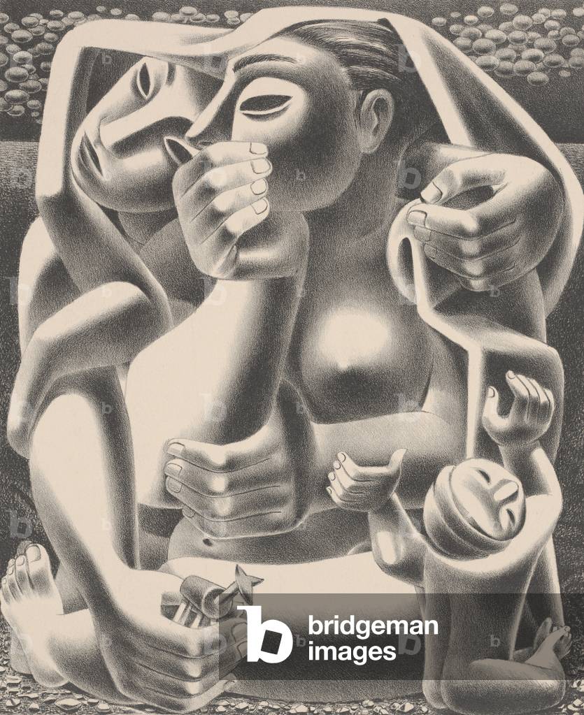 Bild von Druck "Wo", 1948 von Emilio Amero, b/w