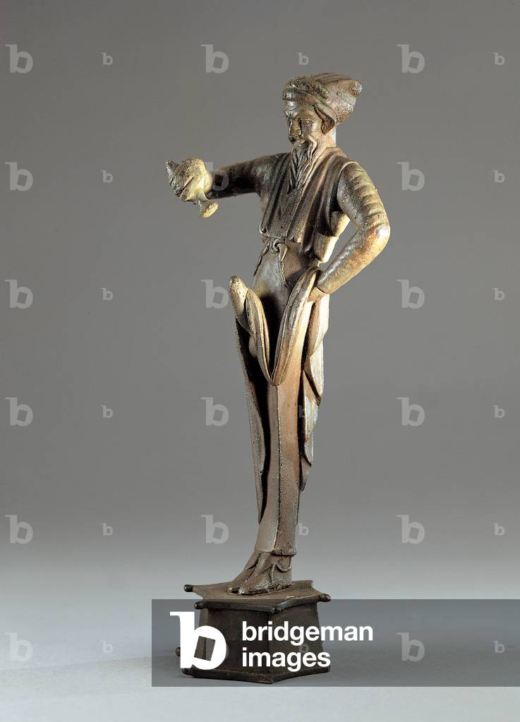 Image of Priapus spreading oil on his erected penis, (Bronze) by Roman