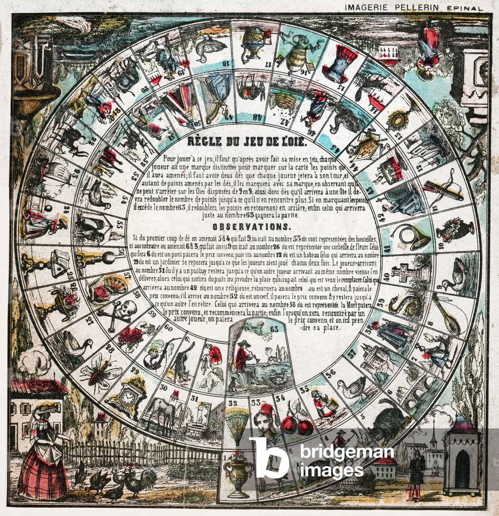 Gioco dell'oca, circa 1900 (stampa)