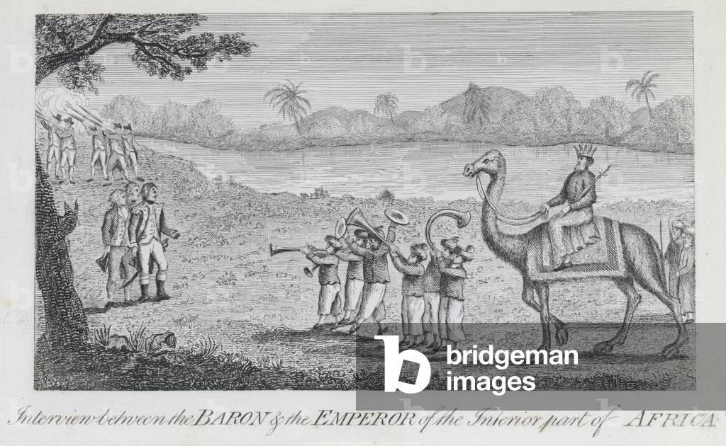 IIlustration for the Adventures of Baron Munchausen (engraving) by English Artist