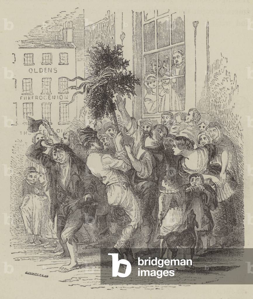 Gli irlandesi celebrano il giorno di San Patrizio (incisione)