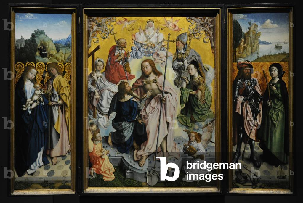 Altarbild des heiligen Thomas, 1495-1500, von Meister des Altars von San Bartholomäus (aktiv in den Niederland