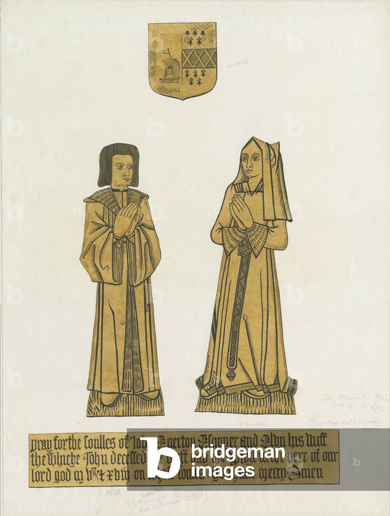 Madeley Church - Monumento a John Egerton: acquerello e pittura a inchiostro indiano, nd [? XIX sec.] (pittura