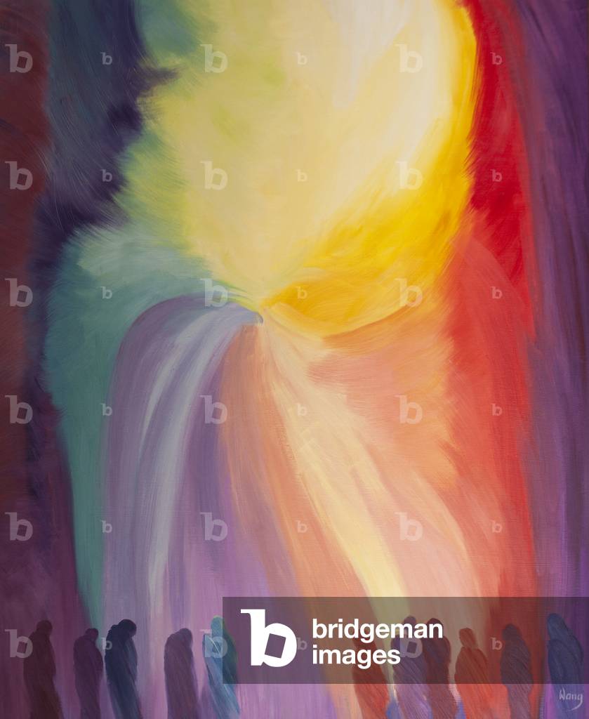 Grace pours upon Christ's people at Mass, generation after generation, 2000 (oil on board)