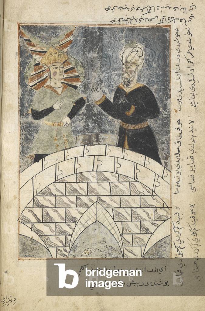 Image of The prophet Daniyal (Daniel) waylaid by the angel Cebrail ...