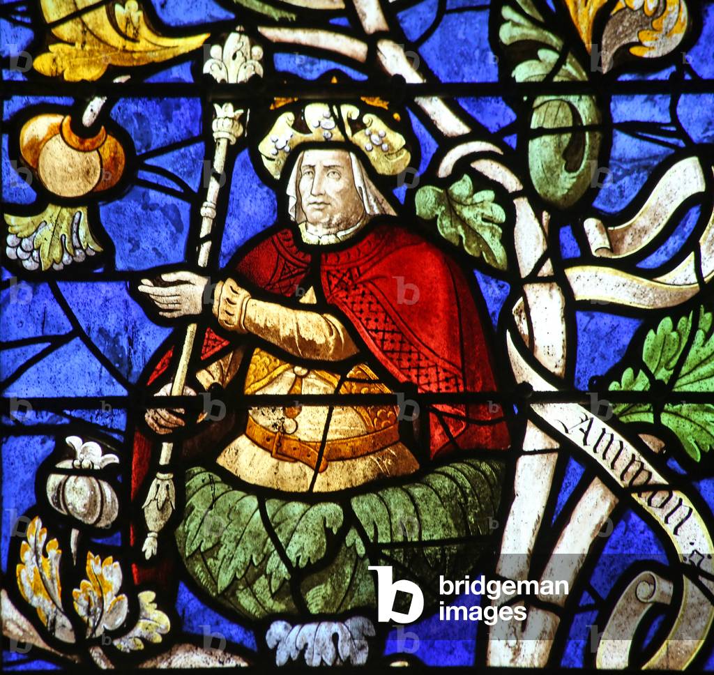 Image of Window depicting King Ammon on the Tree of Jesse (stained by ...