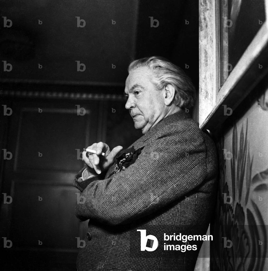 French Writer Leo Larguier, Member of The Jury of The "Prix Goncourt", December 2, 1946 (b/w photo)