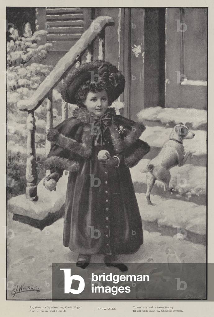Immagine di Stampa "Palline di neve (lito)" 1900 di English School