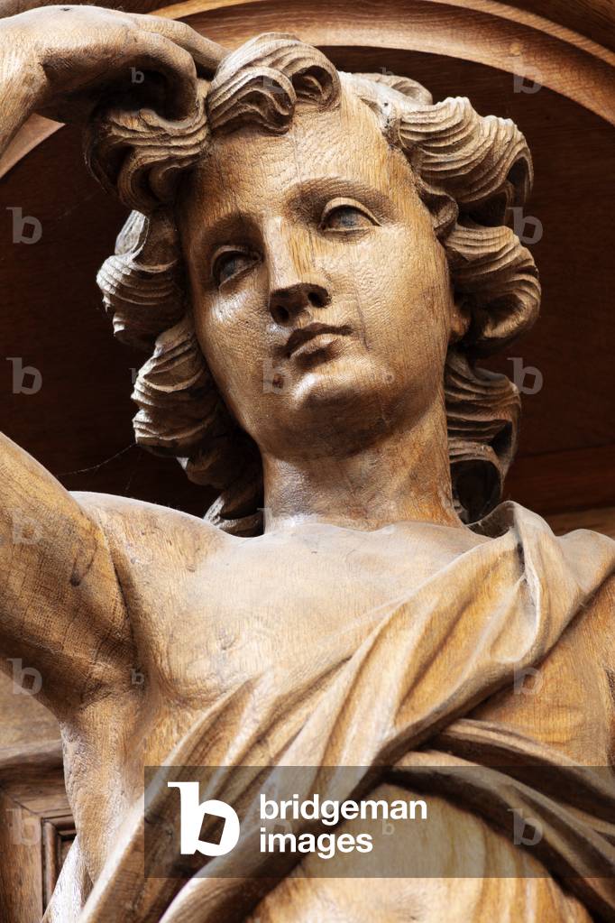 Innenraum, Orgel, 1717, Detail, oberer Teil mit Skulptur eines Engels