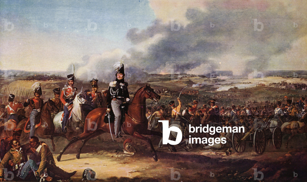 La battaglia di Borodino (litografia a colori)