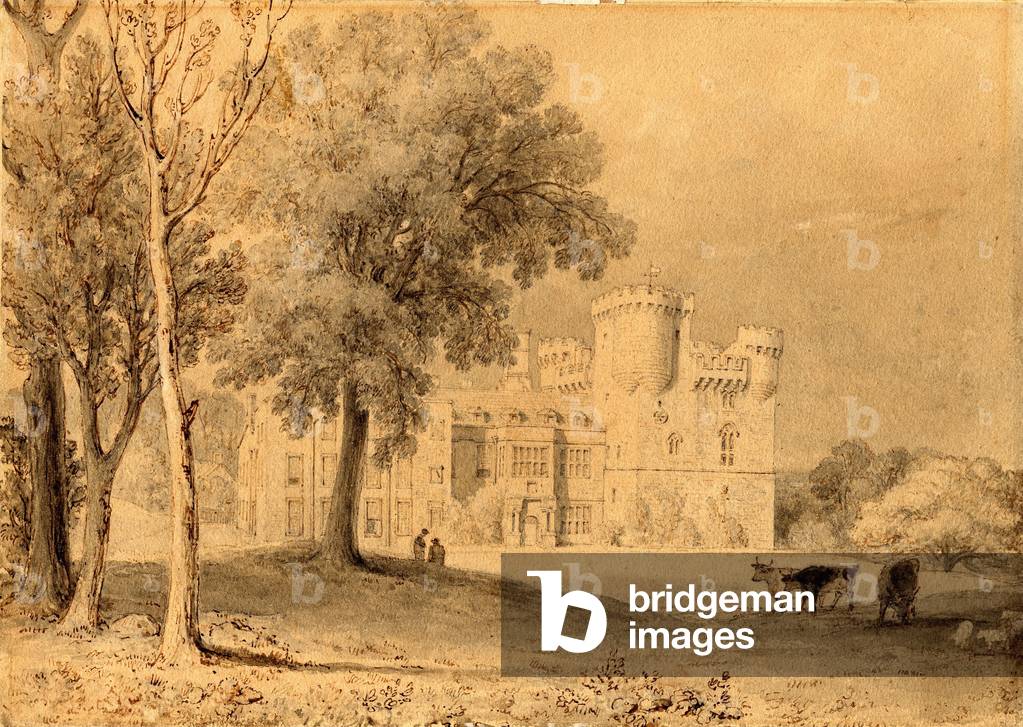 Belsay Castle, Northumberland (Tinte & Bleistift auf Papier)