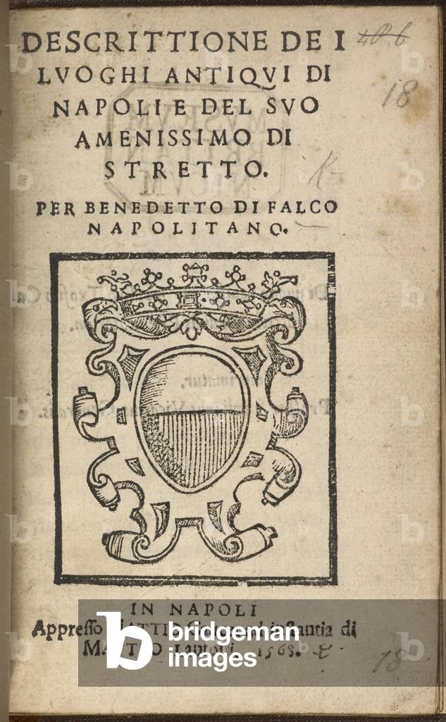 Frontispiece of 'Descrittione dei Luoghi Antichi di Napoli, e del suo amenissimo distretto'