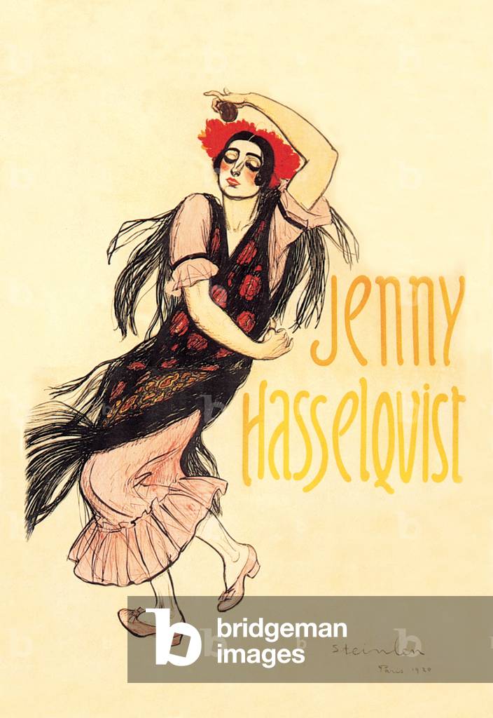 Image of Poster depicting Jenny Hasselquist 1920 by Theophile Alexandre Steinlen