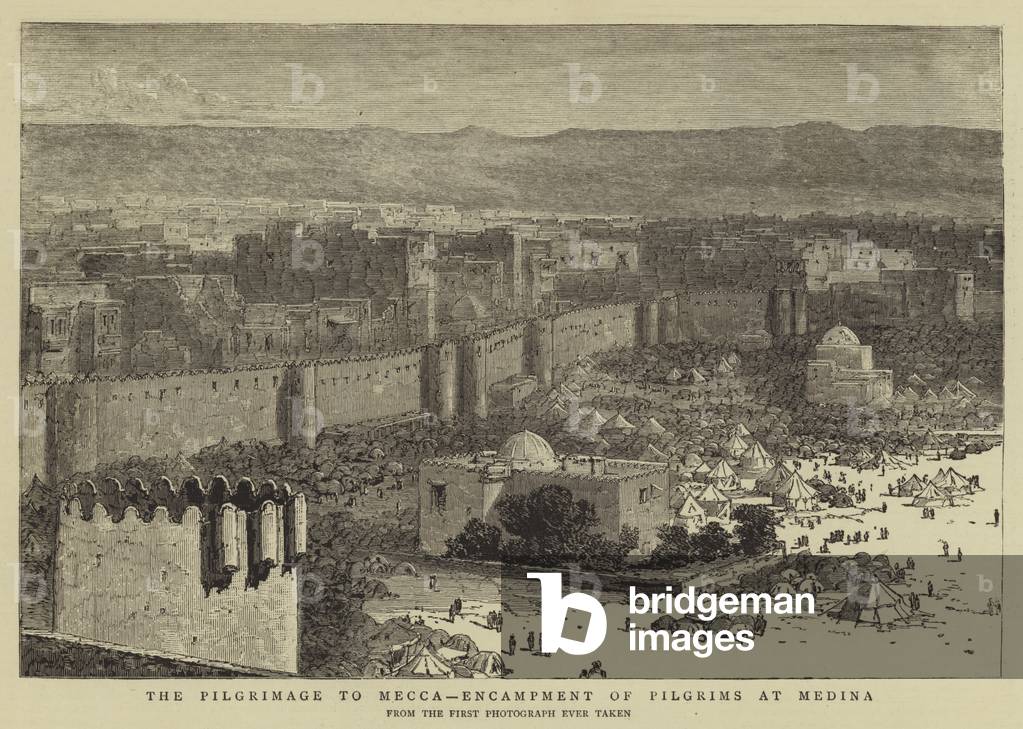 The Pilgrimage to Mecca by English Artist, b/w