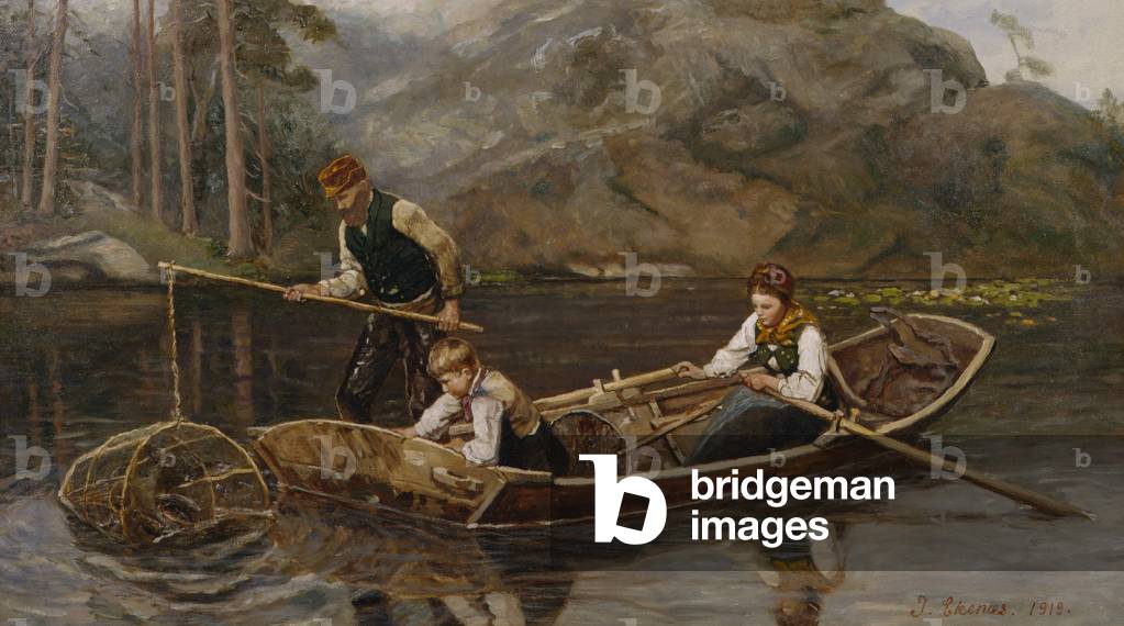 "Pesca d'acqua dolce" 1919 di Jahn Ekenaes