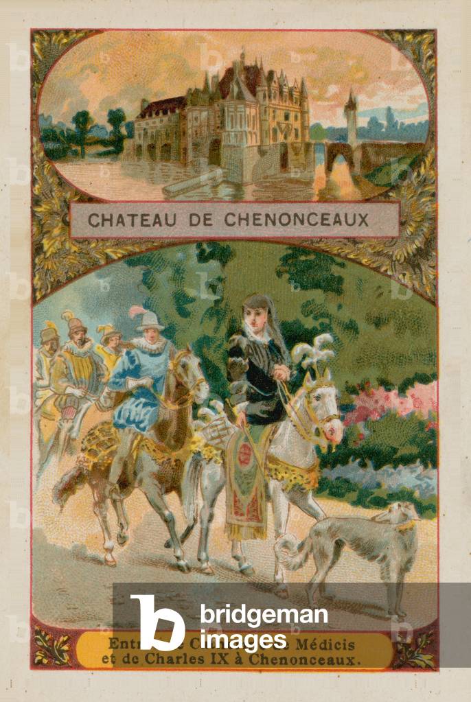 "Chateau de Chenonceaux (cromolito)" 1801 di French School