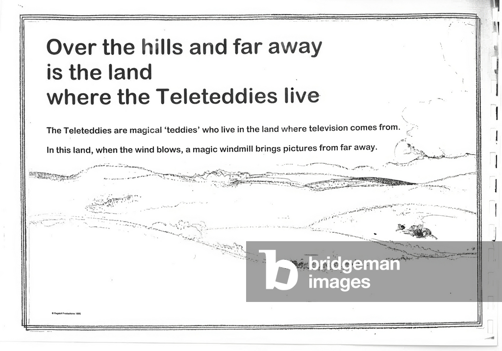 Image of Print depicting Teletubbies (print) by Jonathan Hills, b/w