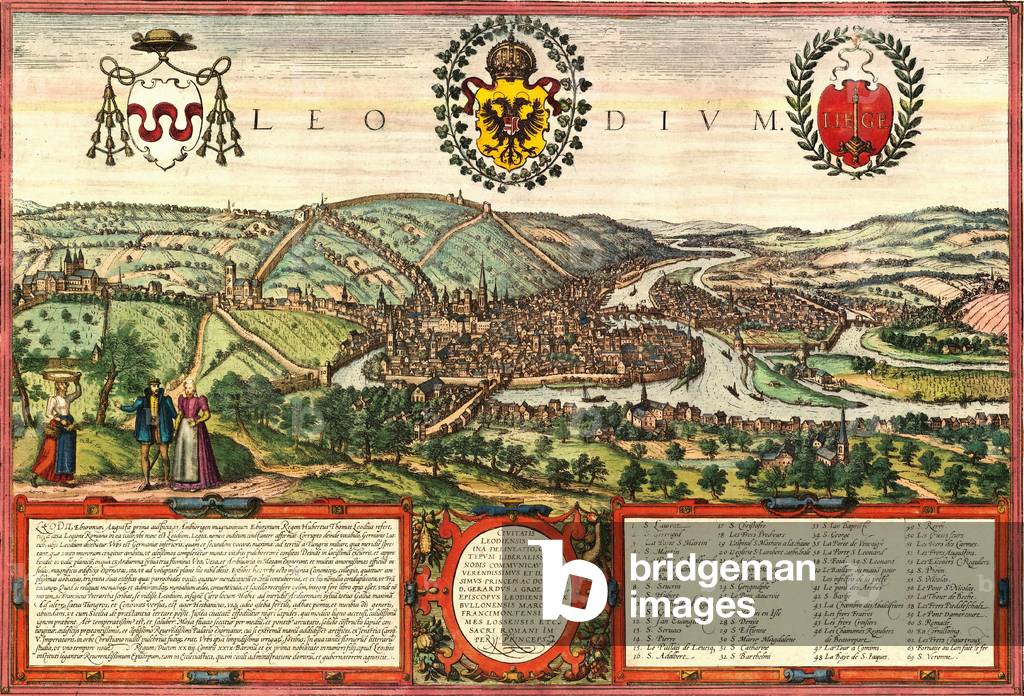 Image of Liege, Belgium by Braun, Georg (1541-1622) and Hogenberg ...
