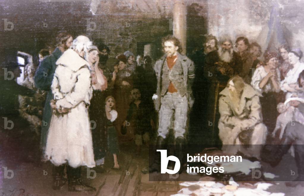 Arrestation d'un propagandiste - Peinture d'Ilya Repin.