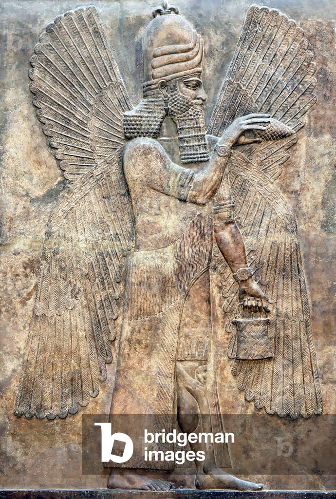 Immagine di Scultura "Irak/Mesopotamia: genio alato con polline e secchiello per il polline"