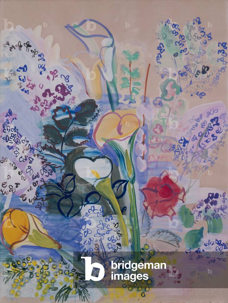 Immagine di Dipinto "Bouquet di arums (gouache su carta)" 1901 di Raoul Dufy