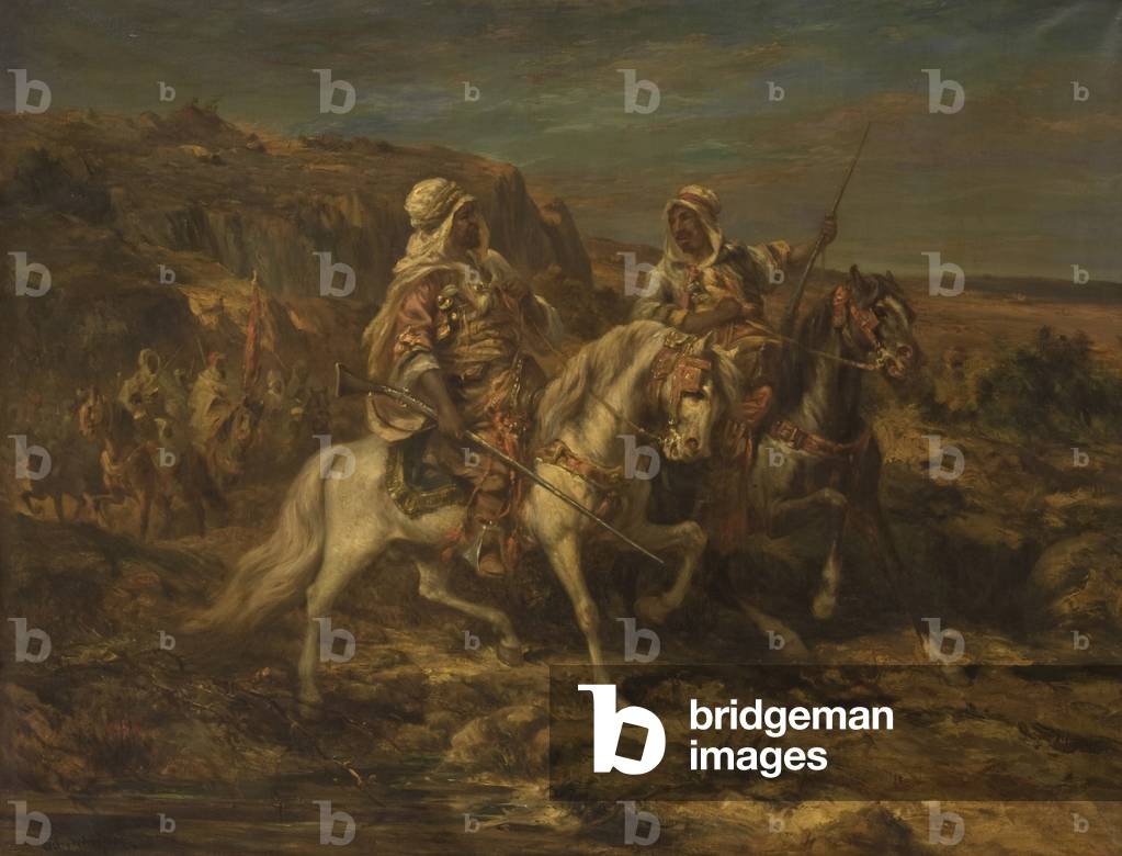 Bild von Gemälde "Arabische Reiter (öl auf leinwand)" von Adolf Schreyer