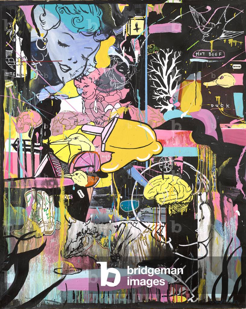 Hot Beef and Duck, 2016 (Acryl und Mischtechnik auf Papier)