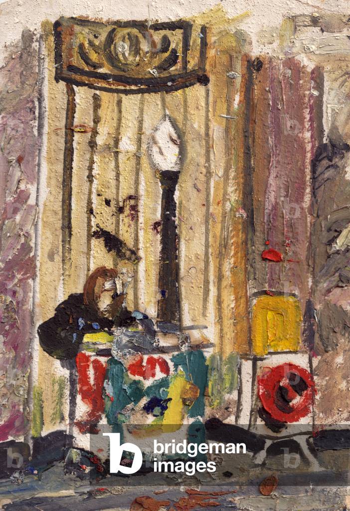 Via Venditore a Mosca, 1964 (olio su carta)