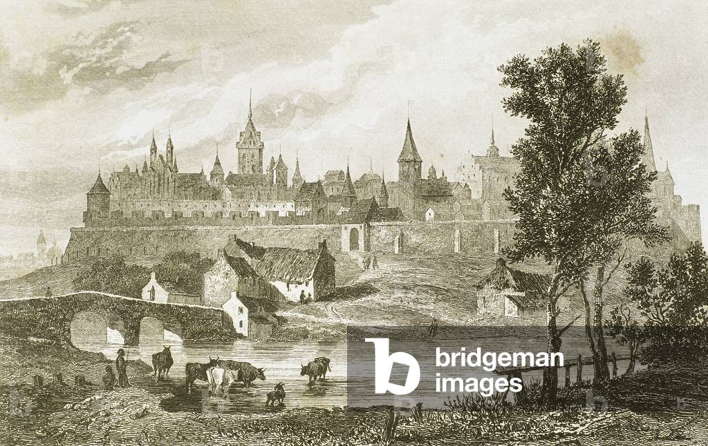 Image of Engraving depicting Malbork 1801, b/w