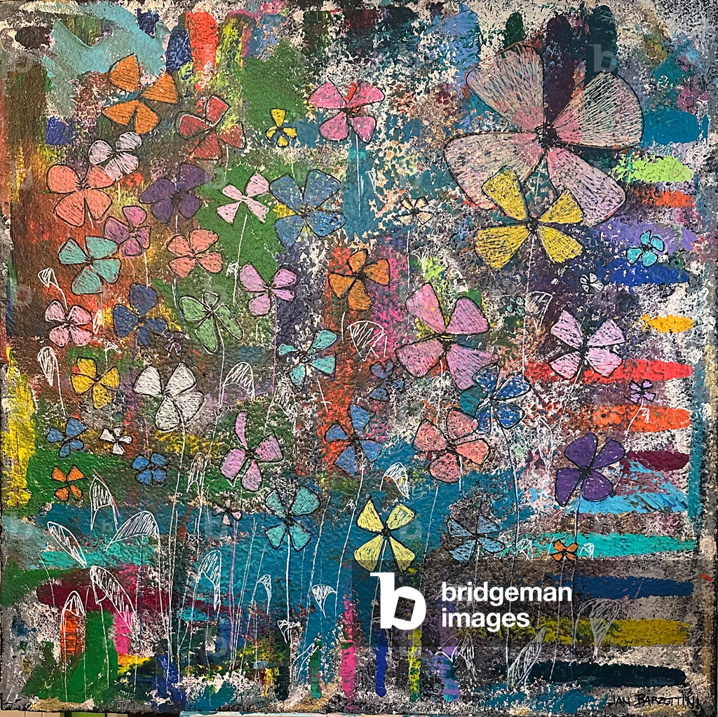 Lost in the Garden, 2020 (acrylic on   handmade paper )