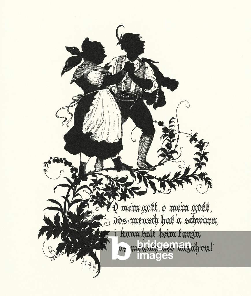 Bild von Druck "Scherenschnitt von Hugo Strohl (Litho)" 1801 von Hugo Gerard Strohl