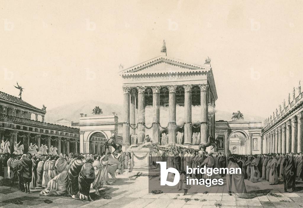 Bild von Gravur "Ein Opfer für die Freude im Zivilforum (Gravur)" von Italian School