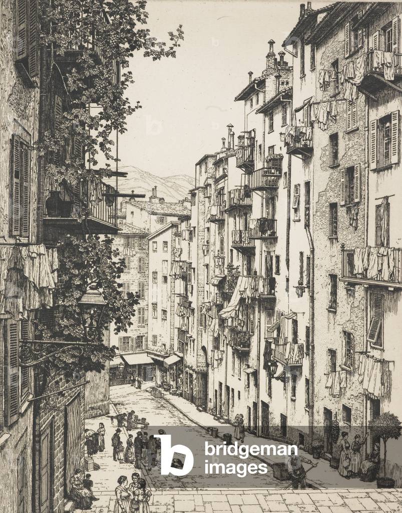 Rue Gubernatis, Nice (etching)