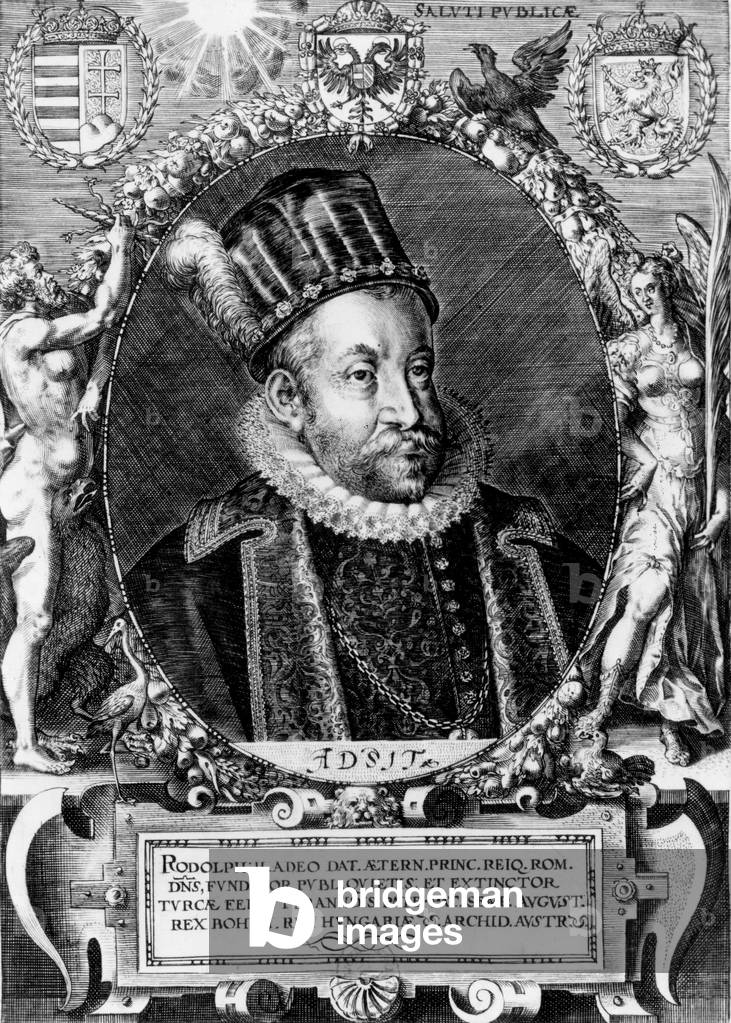 "Kaiser Rodolf II. von Habsburg (Sohn des Kaisers MaximilianII)" 1501, b/w