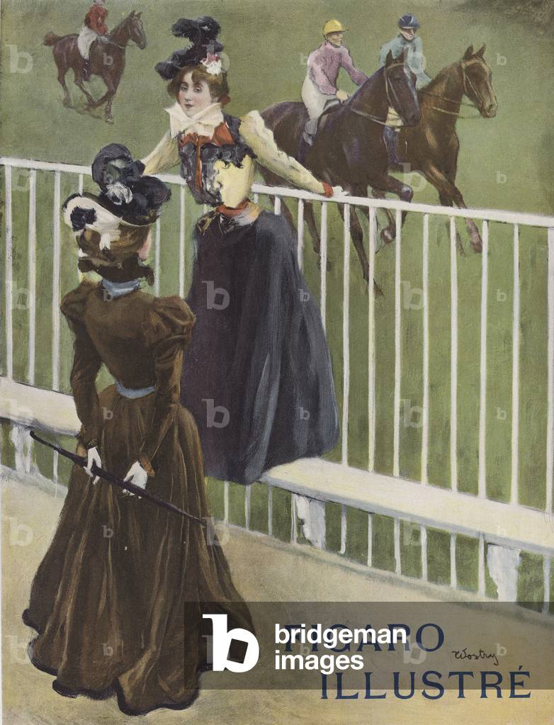 due ben vestito donne ad un ippodromo (colore lito)