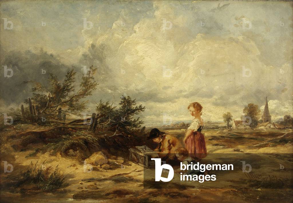 Hampstead Heide, die Vogelfalle, 1845 (Öl auf Leinwand)