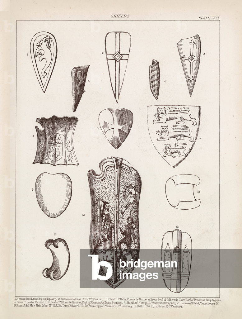 Image of Engraving depicting Shields (engraving) 1801 by English Artist