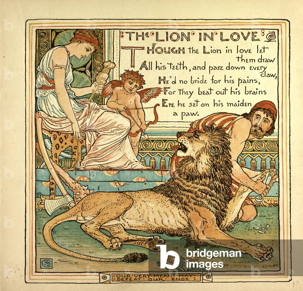 "Der verliebte Löwe" 1887 von Walter Crane