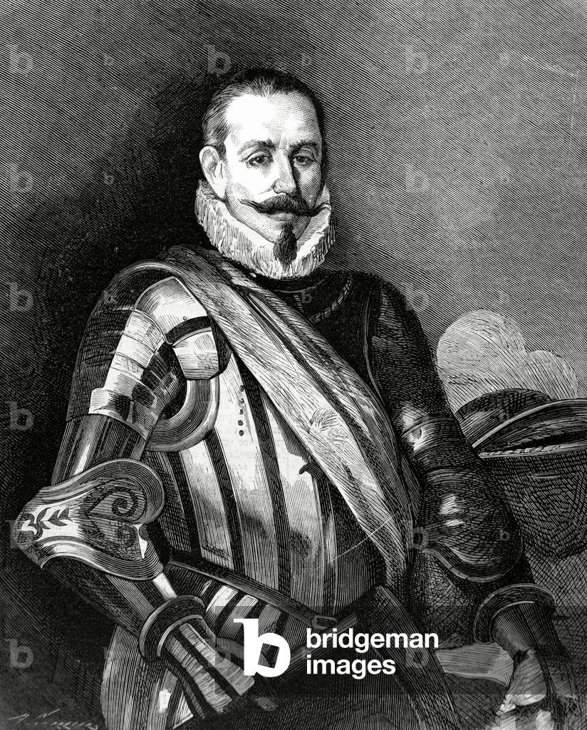 "Pedro de Valdivia Spanischer Eroberer (Gravur)" von Arturo Carretero y Sánchez