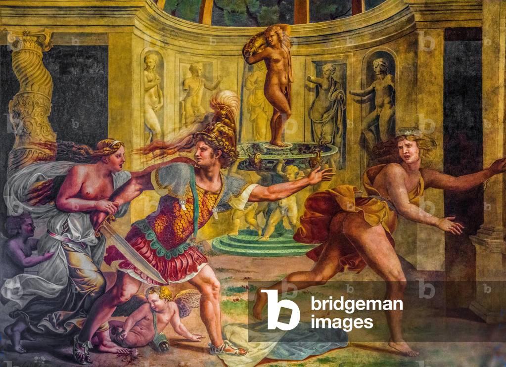 Camera di Amore e Psiche con raffigurazioni erotiche, storia dalle Metamorfosi di Apuleio, pittore di corte Gi