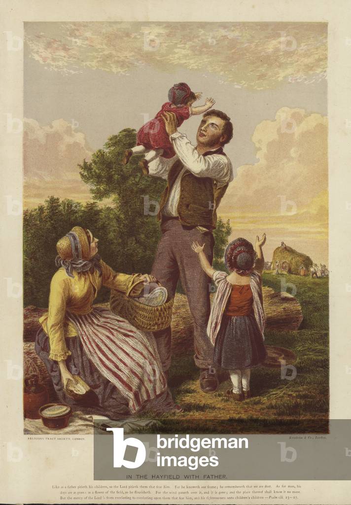 "im hayfield mit vater (farbe litho)" von English School, b/w