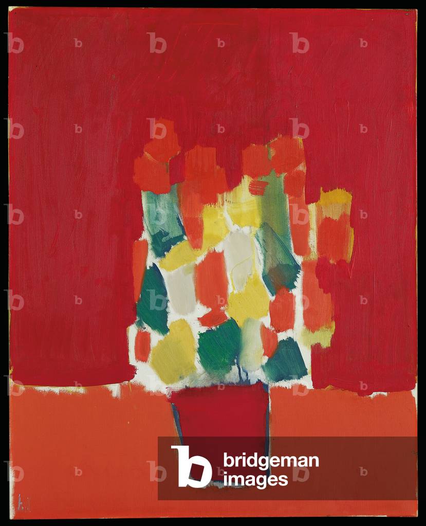 rot blumen, 1952 (öl auf leinwand)