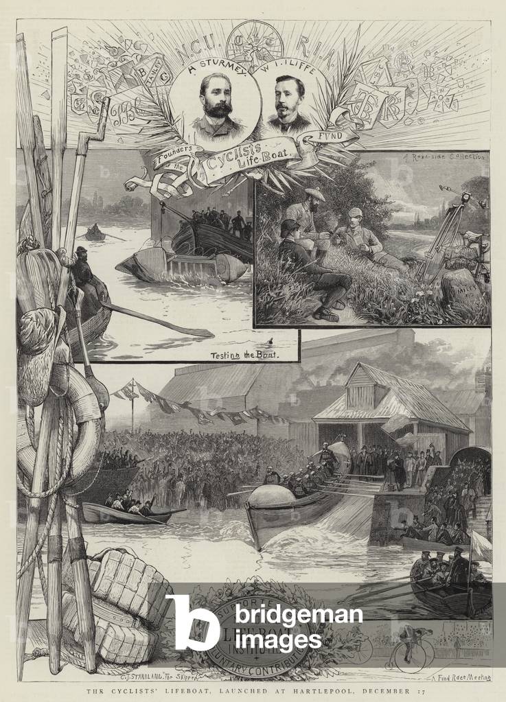 La scialuppa di salvataggio dei ciclisti, lanciata a Hartlepool, 17 dicembre (incisione)