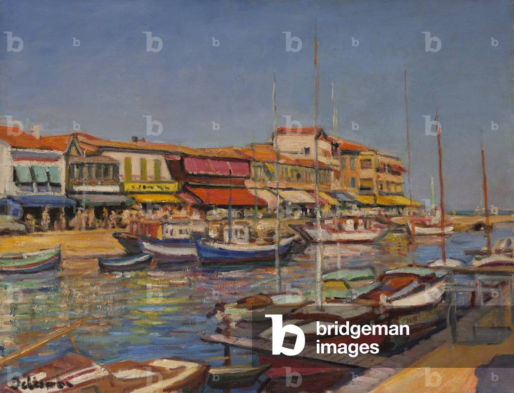 Il Porto Vecchio, Villefranche-sur-Mer, Alpes-Maritimes (olio su tela)