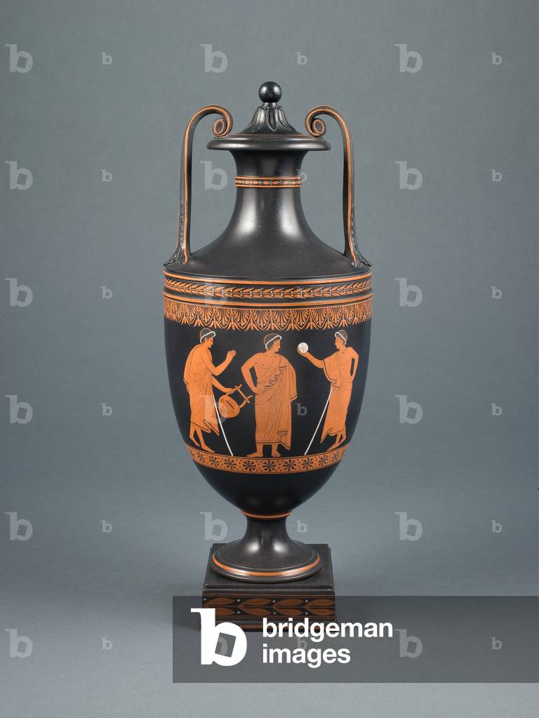 Wedgwood Vase, Ende des 18. Jahrhunderts (Steinzeug mit rutschfester Verzierung)