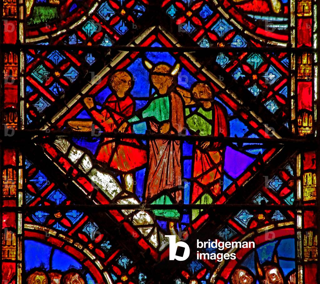 Window w2 the people drinking the waters of Marmara Ex XV 25 (stained glass) 1246-48 by French Artist