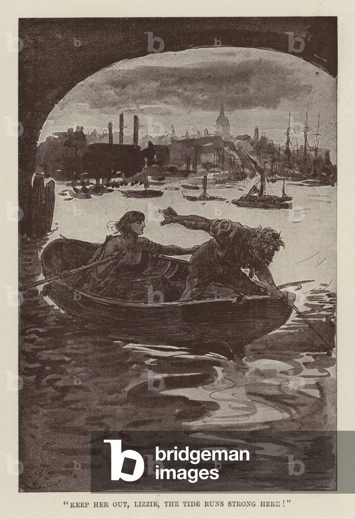 Immagine di Stampa "Illustrazione per Il nostro comune amico di Charles Dickens (litografia)" 1901 di Harry Fu
