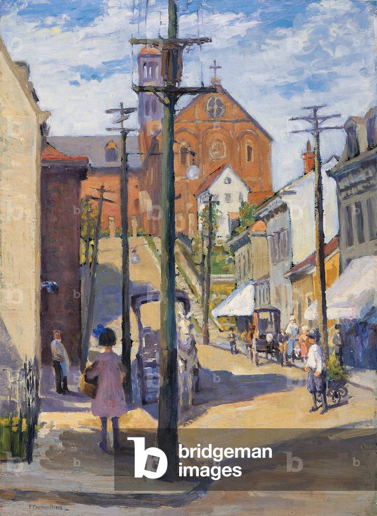 Pavilion Street, Mount Adams, um 1920 (Öl auf Karton auf Masonit)